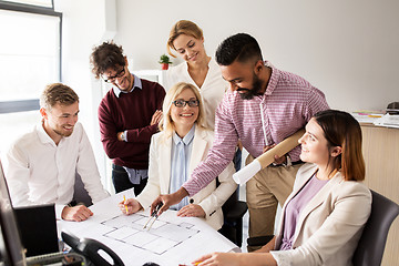 Image showing business team discussing house project at office