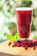 Image showing fruit drink with cranberries