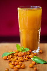 Image showing fruit drink with sea buckthorn