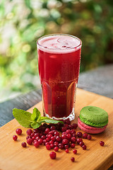 Image showing fruit drink with cranberries