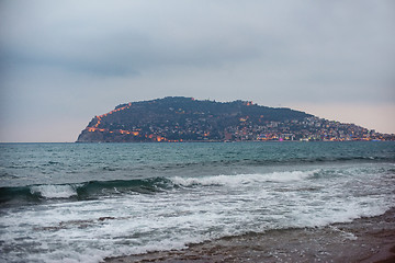 Image showing Alanya city, view from the beach