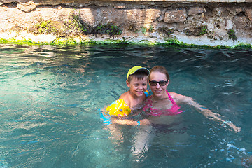 Image showing woman and her son in Cleopatra pool