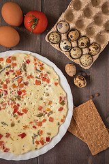 Image showing baked omelette with different eggs