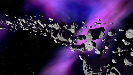 Image showing Nebula with asteroids belt