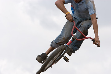 Image showing BMX biker Airborne