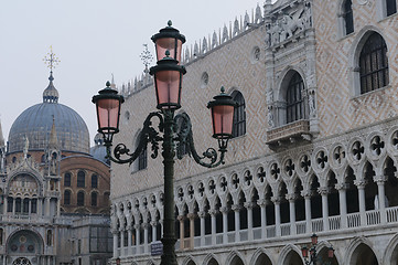 Image showing San Marco Basilica and Doge's Palace in San Marco Square, Venice