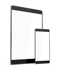 Image showing Smartphone and tablet on white background