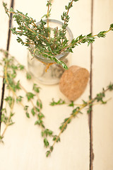 Image showing fresh thyme on a glass jar