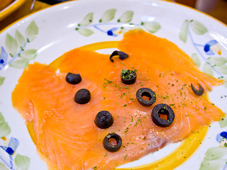 Image showing Norwegian smoked salmon 