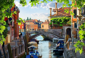 Image showing Motorboats in Venice