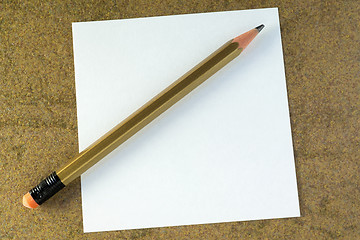 Image showing Plane pencil and empty white sheet of paper