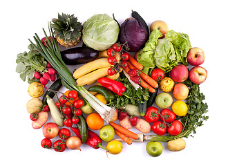 Image showing Fruits and vegetables top view