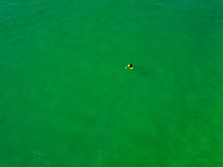 Image showing Surfer Rest on the Surface of the Ocean