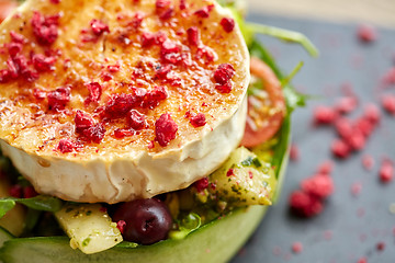 Image showing close up of goat cheese salad with vegetables