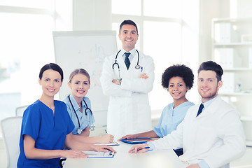 Image showing group of doctors on presentation at hospital