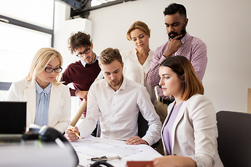 Image showing business team discussing house project at office