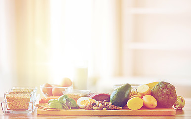 Image showing close up of different food items on table