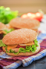 Image showing home made burgers