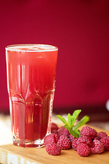 Image showing fruit drink with raspberries