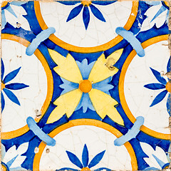 Image showing Traditional Portuguese glazed tiles