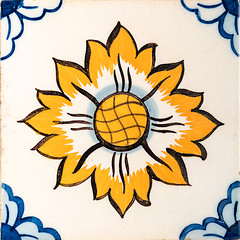 Image showing Traditional Portuguese glazed tiles