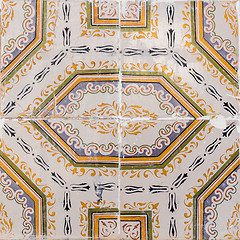 Image showing Traditional Portuguese glazed tiles