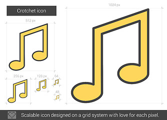 Image showing Crotchet line icon.