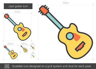 Image showing Jazz guitar line icon.