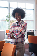 Image showing Portrait of a young black  casual business woman