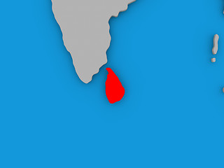 Image showing Sri Lanka in red on globe