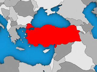 Image showing Turkey in red on globe