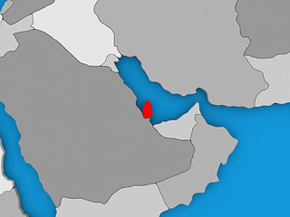 Image showing Qatar in red on globe