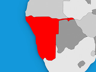 Image showing Namibia in red on globe