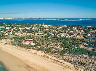 Image showing Aerial View Holiday Village near Sandy Beach