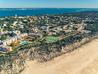 Image showing Aerial View Holiday Village near Sandy Beach