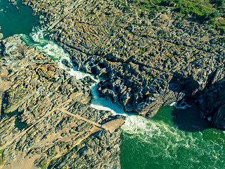 Image showing Aerial View of the Pulo do Lobo Waterfall