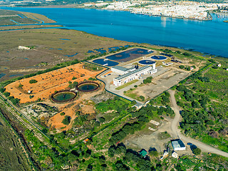 Image showing Aerial View of the Sewage Treatment Plant