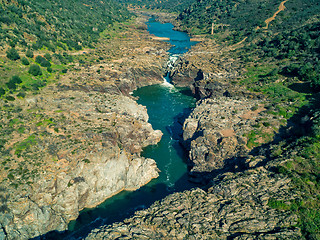 Image showing Aerial View of the Pulo do Lobo Waterfall