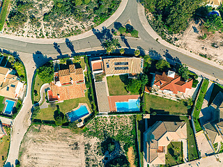 Image showing Aerial View Red Tiles Roofs