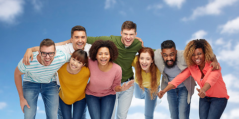 Image showing international group of happy smiling people