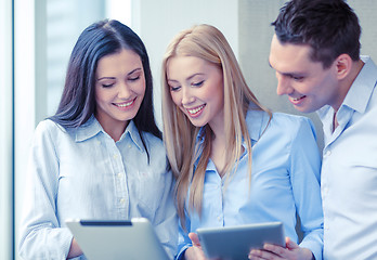 Image showing business team working with tablet pcs in office