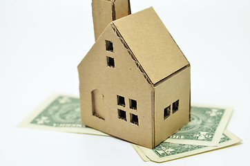 Image showing Paper house model and money