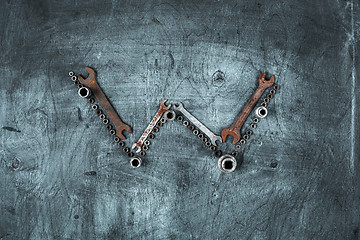 Image showing Wrenches, spanners set