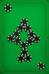 Image showing The poker chips on green background