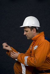 Image showing worker getting ready