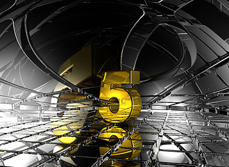 Image showing number five in abstract futuristic space - 3d rendering