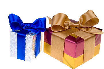 Image showing Presents with ribbon isolated on white background