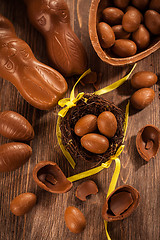 Image showing Assorted chocolate eggs for Easter