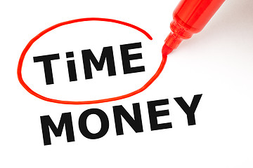 Image showing Time Money Concept Red Marker