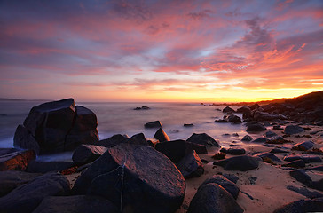 Image showing Spectacular Sunrise from Kellys Point  Beach